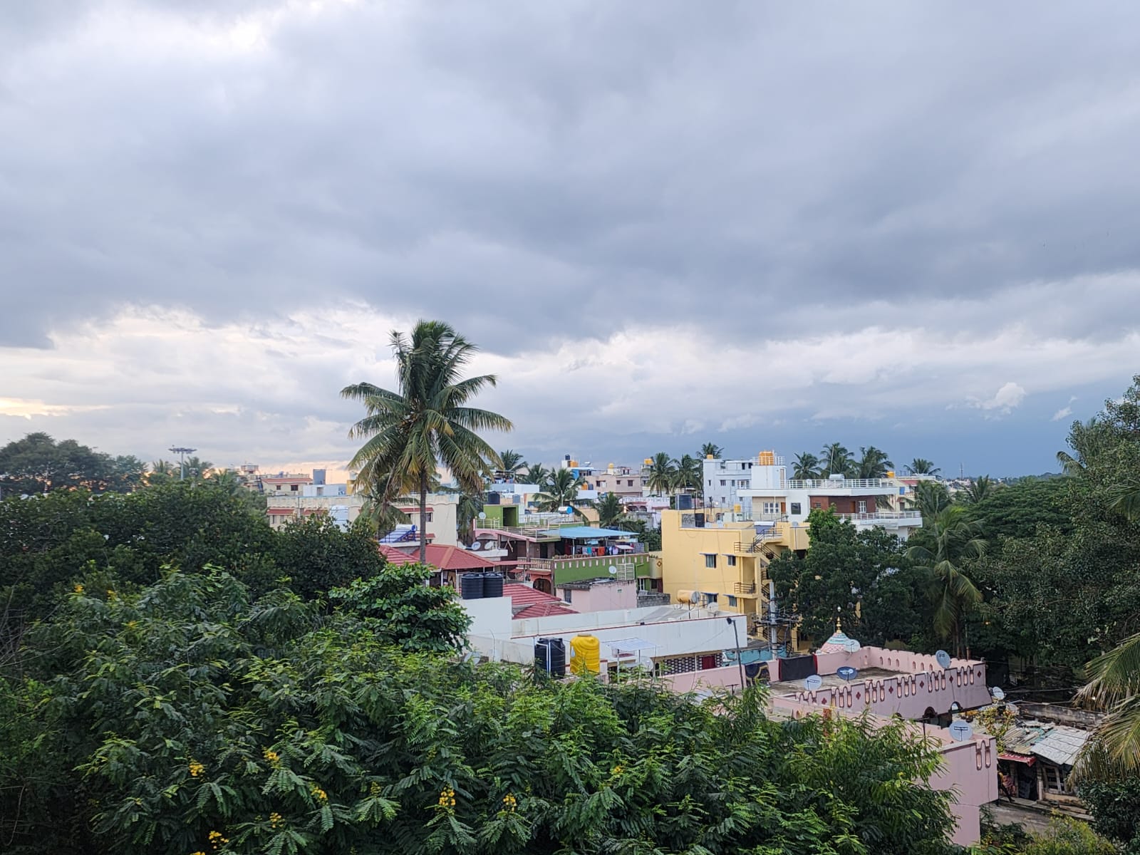 Wide panoramic view of Bengaluru outskirts showing the green-concrete balance